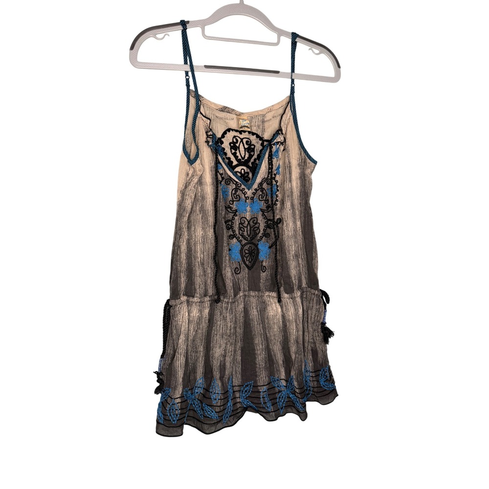 Free People floral embroidered boho mini dress fairy core